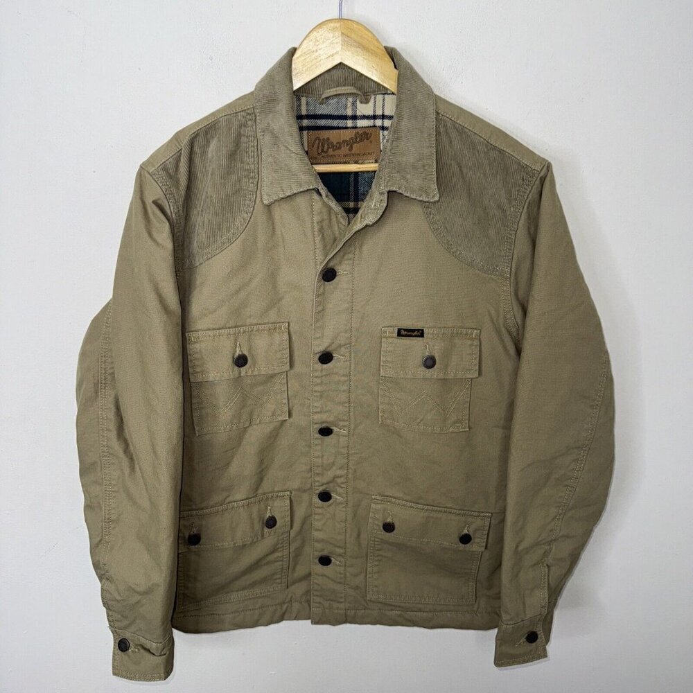 Wrangler Corduroy Yoke Lined Barn Coat Plaid Lined Cargo Men S